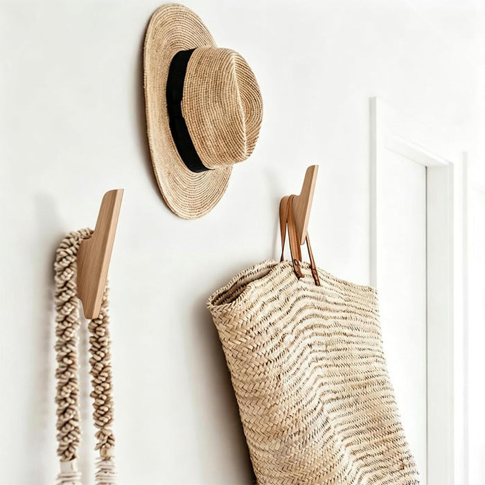 Bird Shape Wood Hooks with Solid Walnut Design for Coat, Towel, and Hat Storage