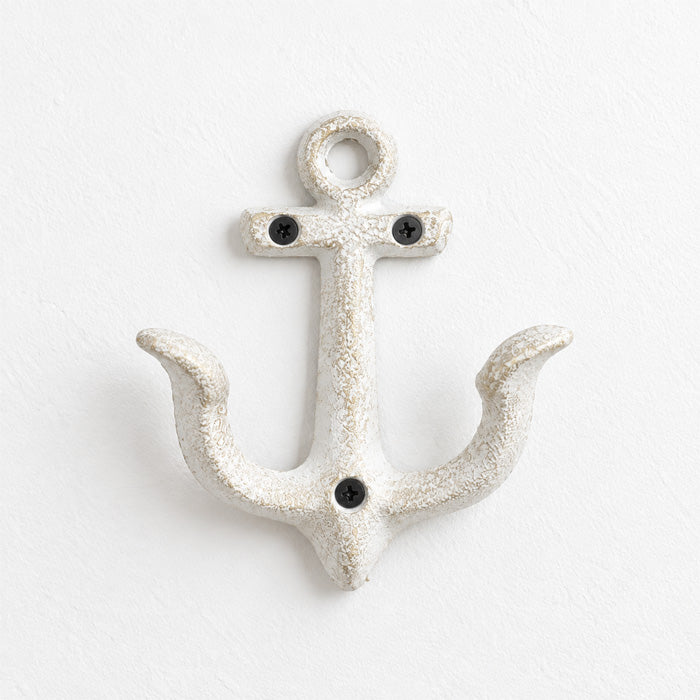 Nautical Anchor Hooks with Cast Iron Design for Coastal Coat and Towel Storage