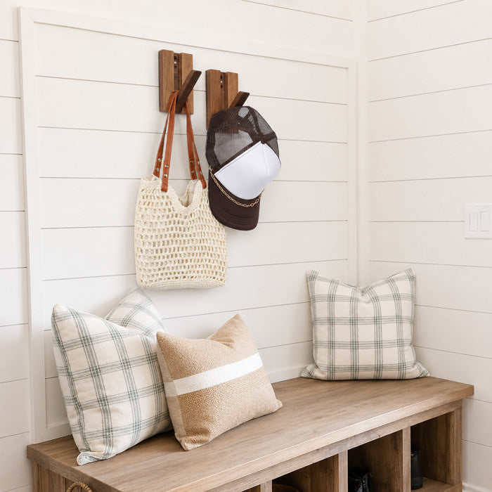 Auralen Home Piano Key Wood Hooks in entryway