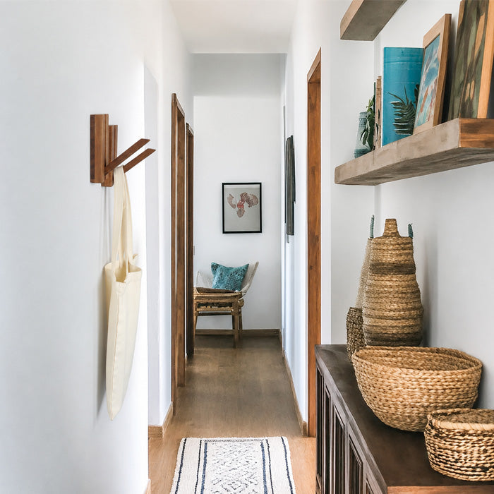 Auralen Home Piano Key Wood Hooks in hallway