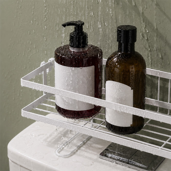 No Drill Over Toilet Storage Shelf with 2 Tier Design for Bathroom Essentials, Towels, and Toiletries
