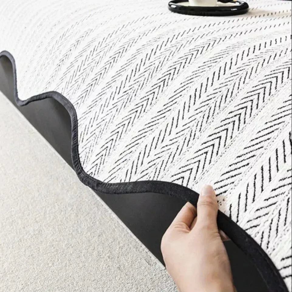 Herringbone Sofa Cover with Scallop Edge for All Season Furniture Protection
