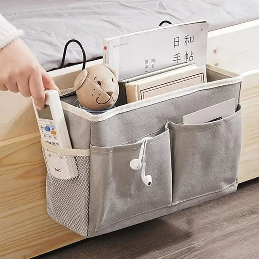 Cotton Linen Hanging Storage Bag with Multi Pocket Design for Dorm Door and Cabinet Organization
