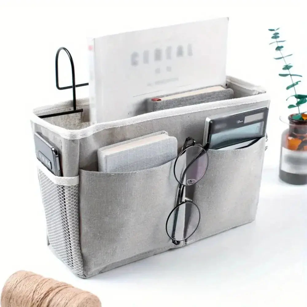 Cotton Linen Hanging Storage Bag with Multi Pocket Design for Dorm Door and Cabinet Organization