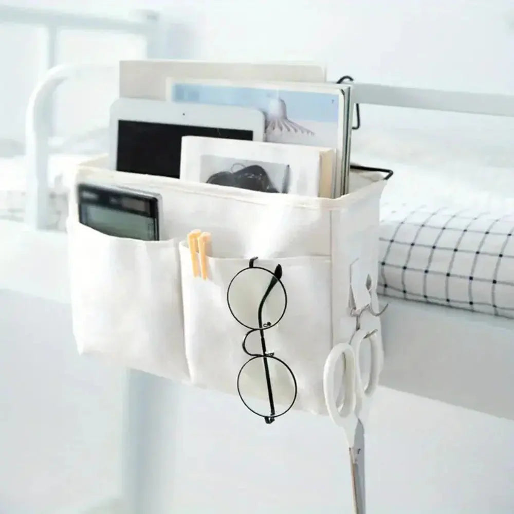 Cotton Linen Hanging Storage Bag with Multi Pocket Design for Dorm Door and Cabinet Organization