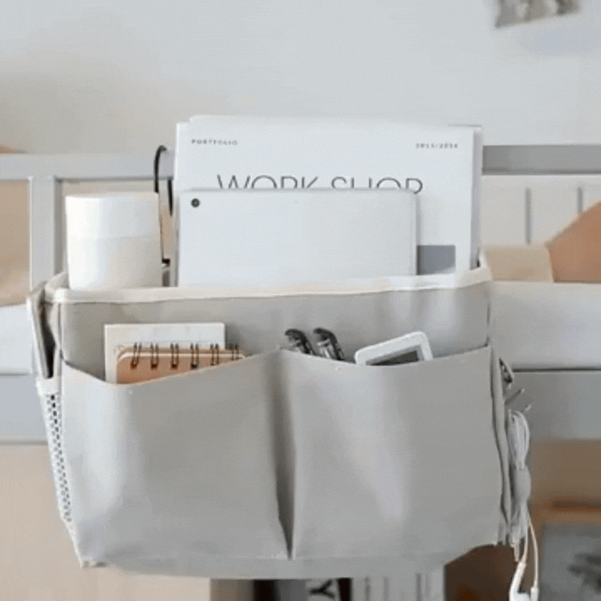 Cotton Linen Hanging Storage Bag with Multi Pocket Design for Dorm Door and Cabinet Organization
