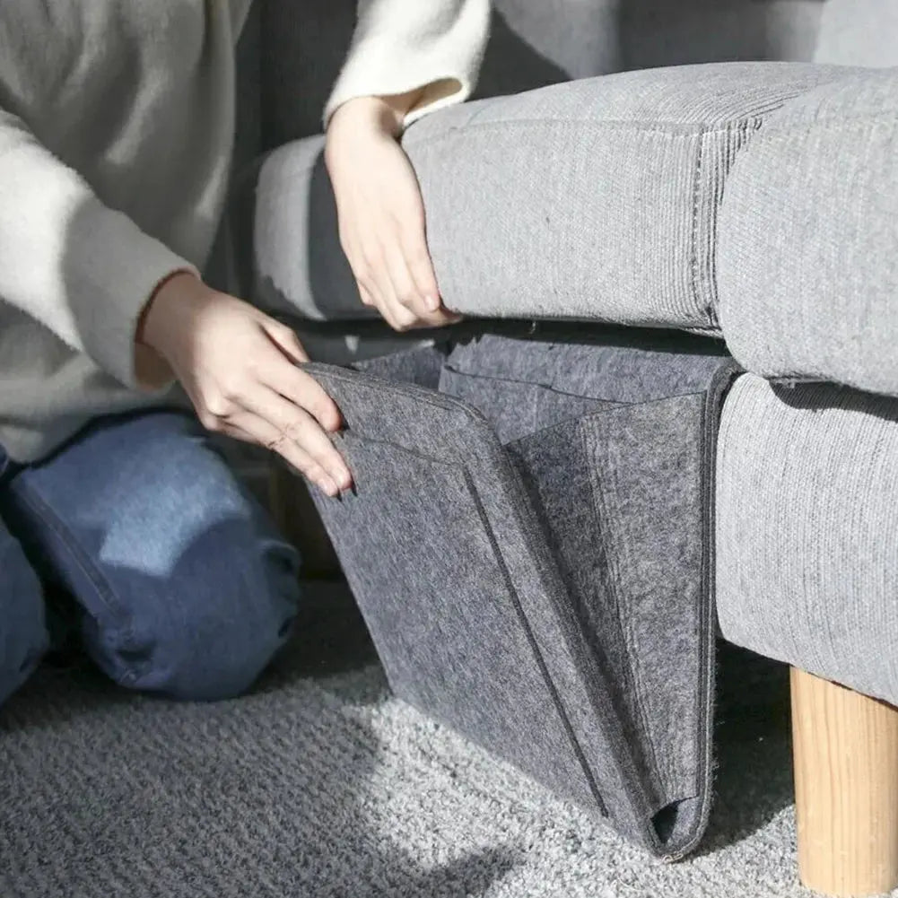 Felt Bedside Hanging Storage Bag Caddy Organizer for Dormitory Bed Sofa and Bedroom Use