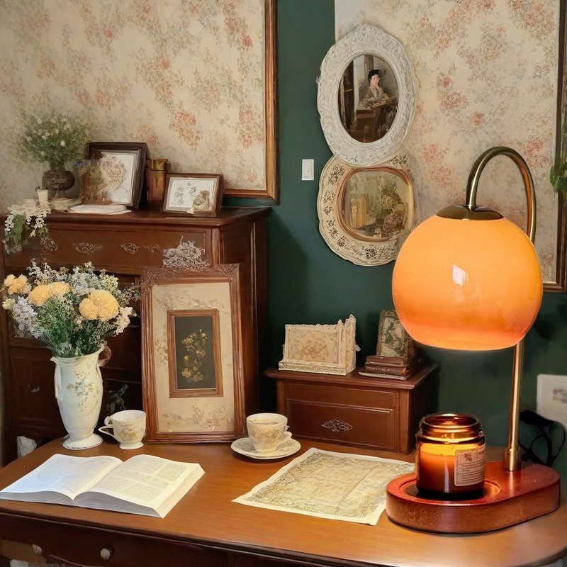 Table Lamp with Candle Warmer – Cozy Glow for Any Room