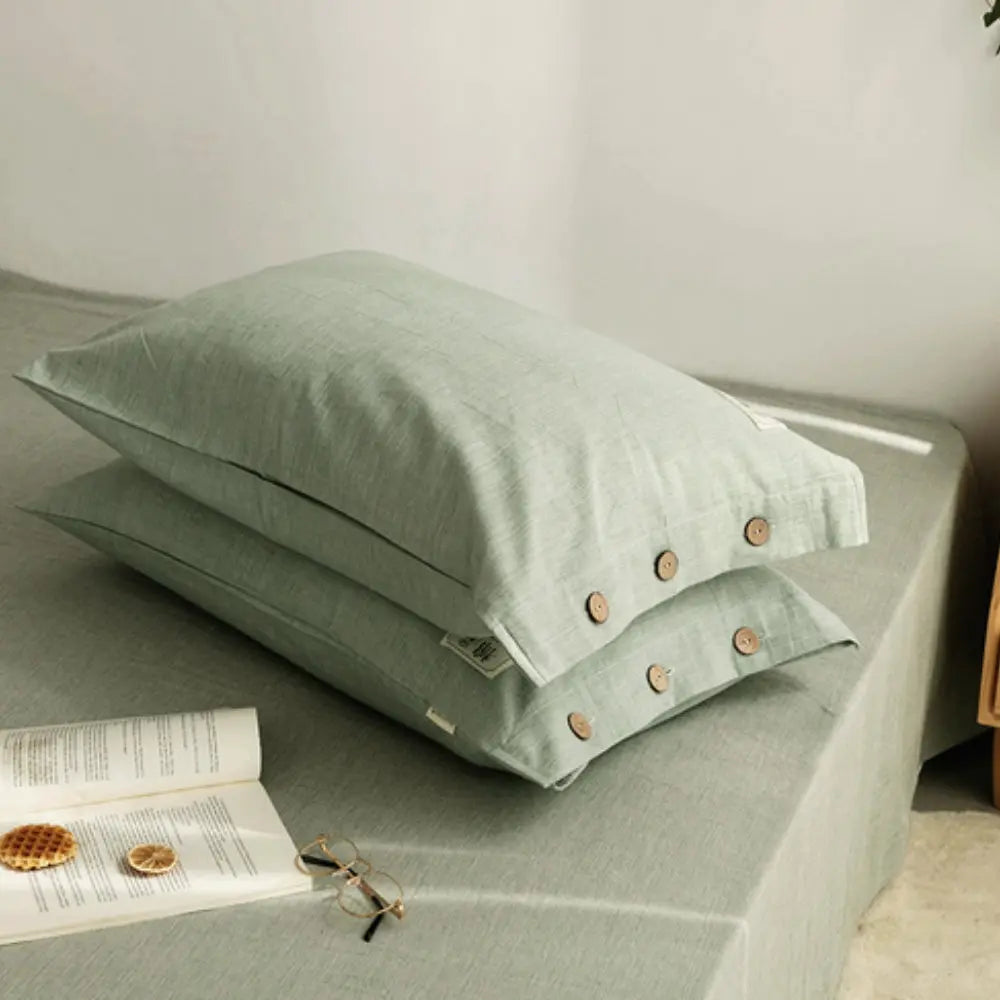 Solid Cotton Pillowcase Set with Simple Design for Everyday Bedding and Home Décor