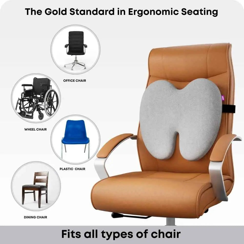 Lumbar Pillow Chair Set with Memory Foam Support Cushions for Office Chair and Home Seating