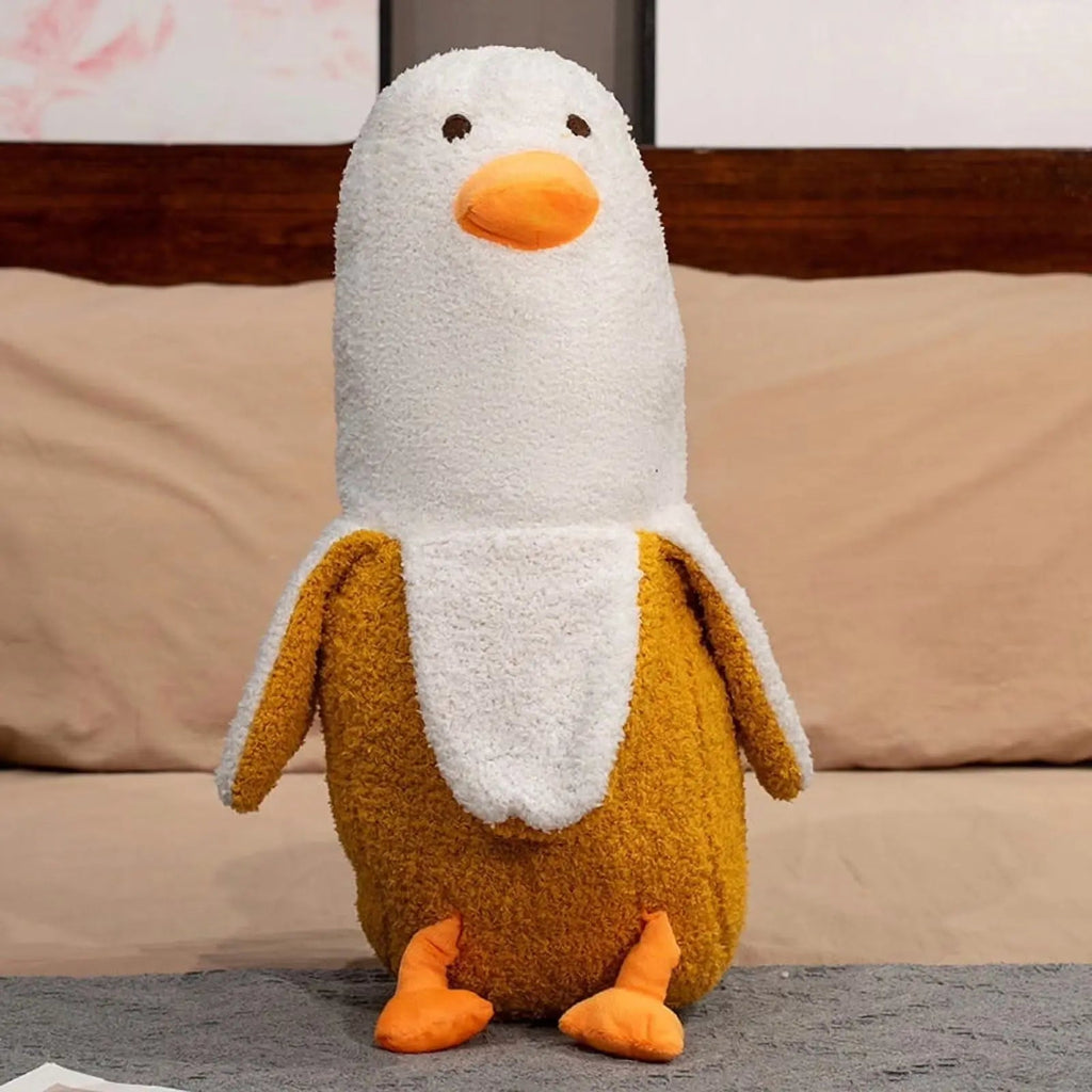Banana Duck Plush Pillow with Soft Elastic Fabric for Home Decor and Relaxed Use