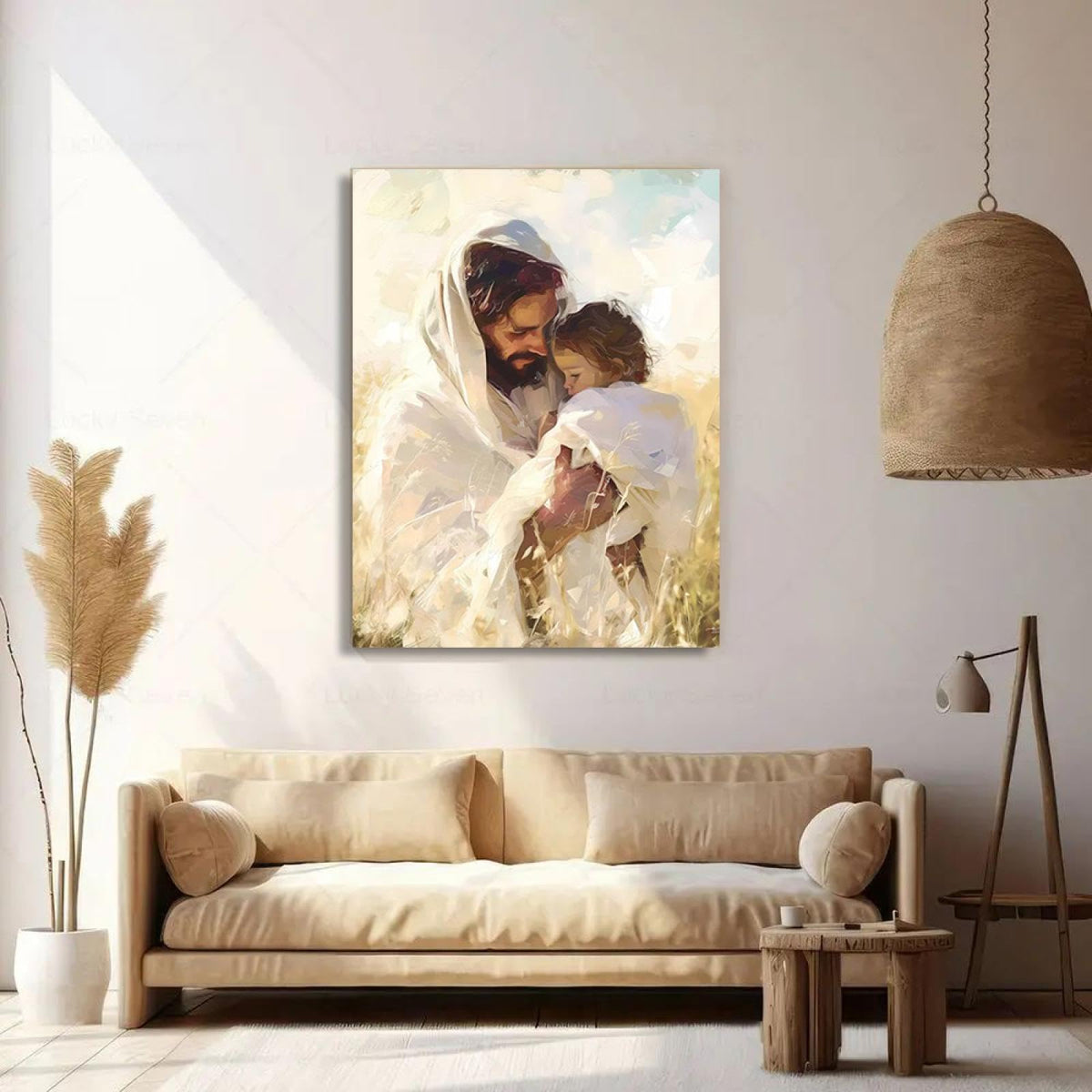 Jesus Canvas Poster, Christian Wall Art Print, Inspirational Portrait for Home, Church, or Religious Gift ( Only the painting included)