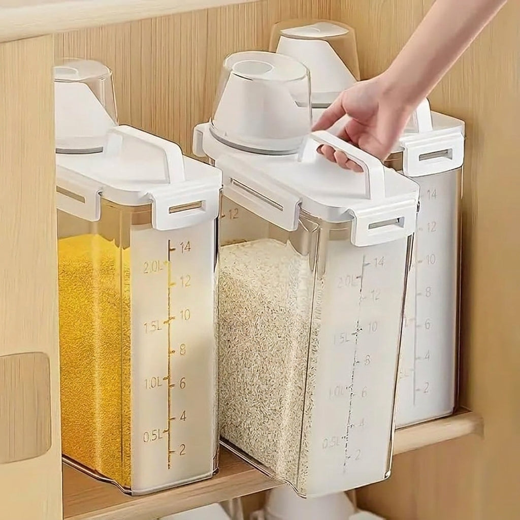 2.5L Moisture-Proof Sealed Storage Container for Grains, Nuts, Flour, Rice, and Other Dry Foods, Food-Grade PP Plastic