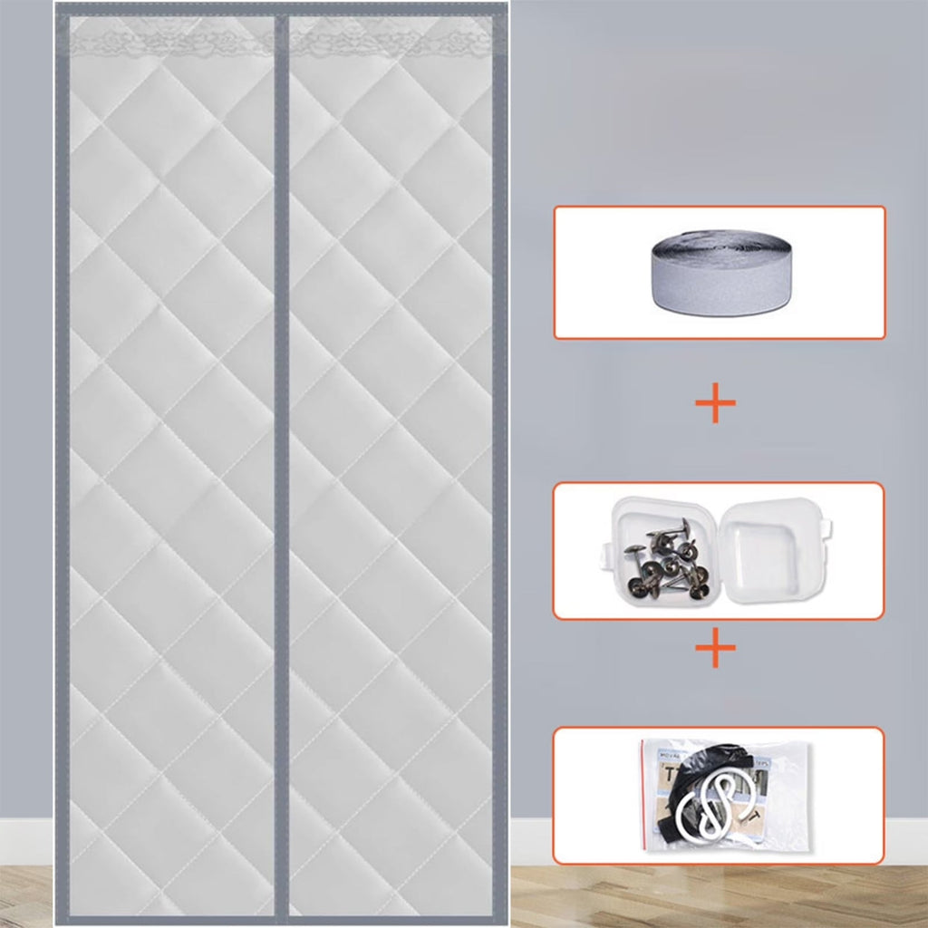 Waterproof Coldproof Door Curtain with Thick Cotton Layer and Self-Closing Magnetic Design for Winter Home Use