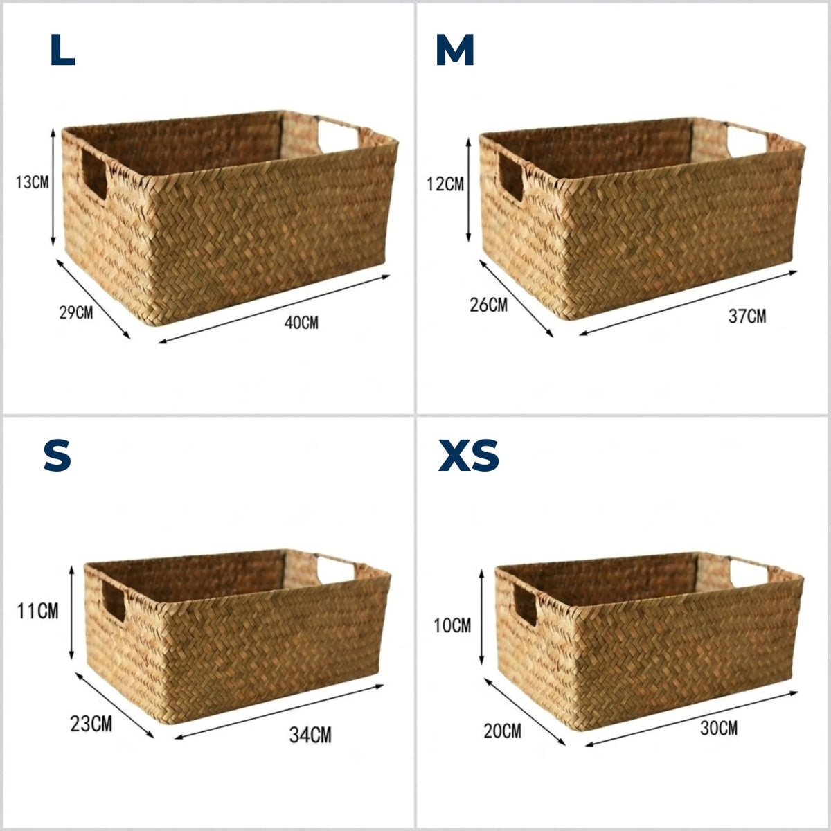 Natural Woven Seaweed Storage Basket with Open Design for Kitchen and Home Organization