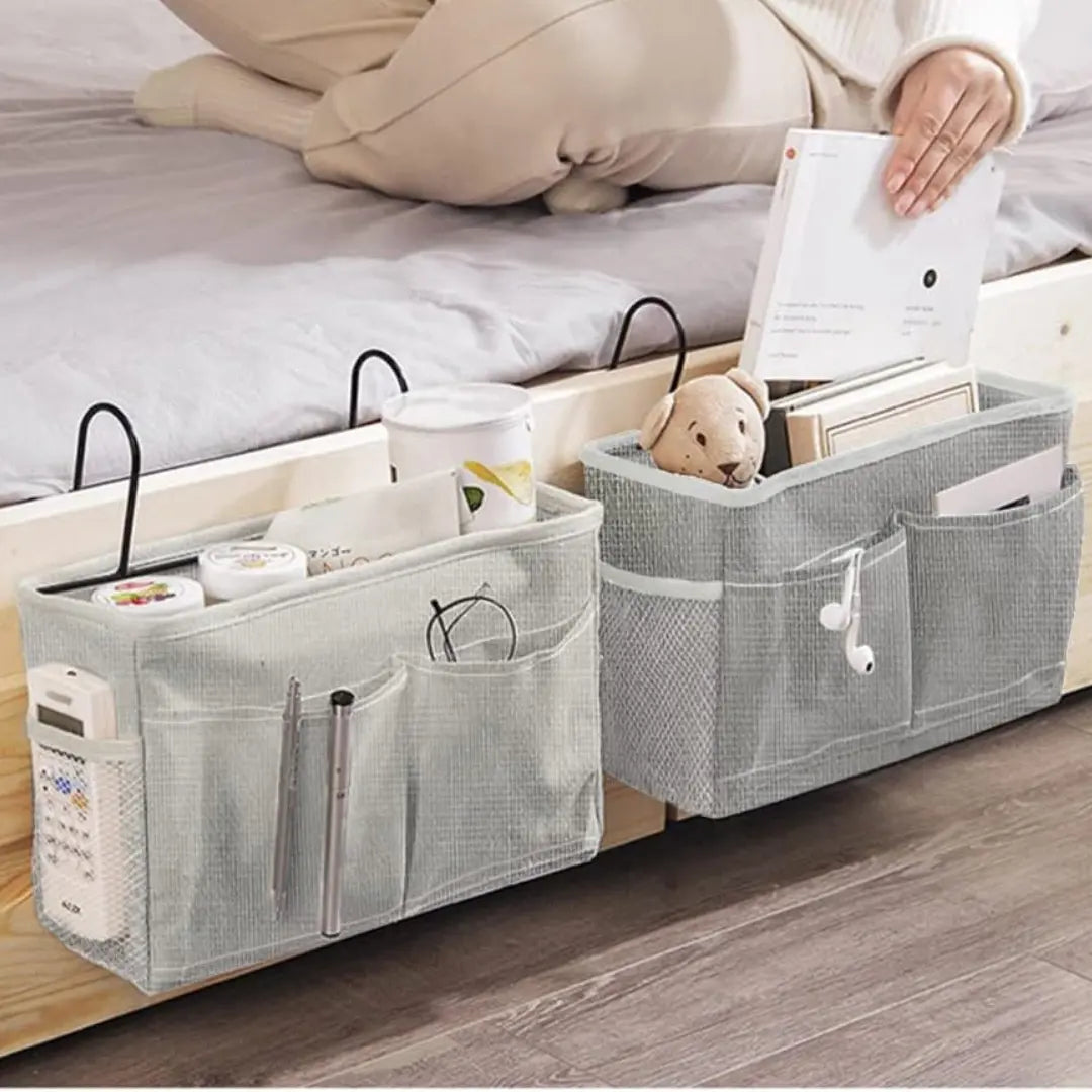 Cotton Linen Hanging Storage Bag with Multi Pocket Design for Dorm Door and Cabinet Organization
