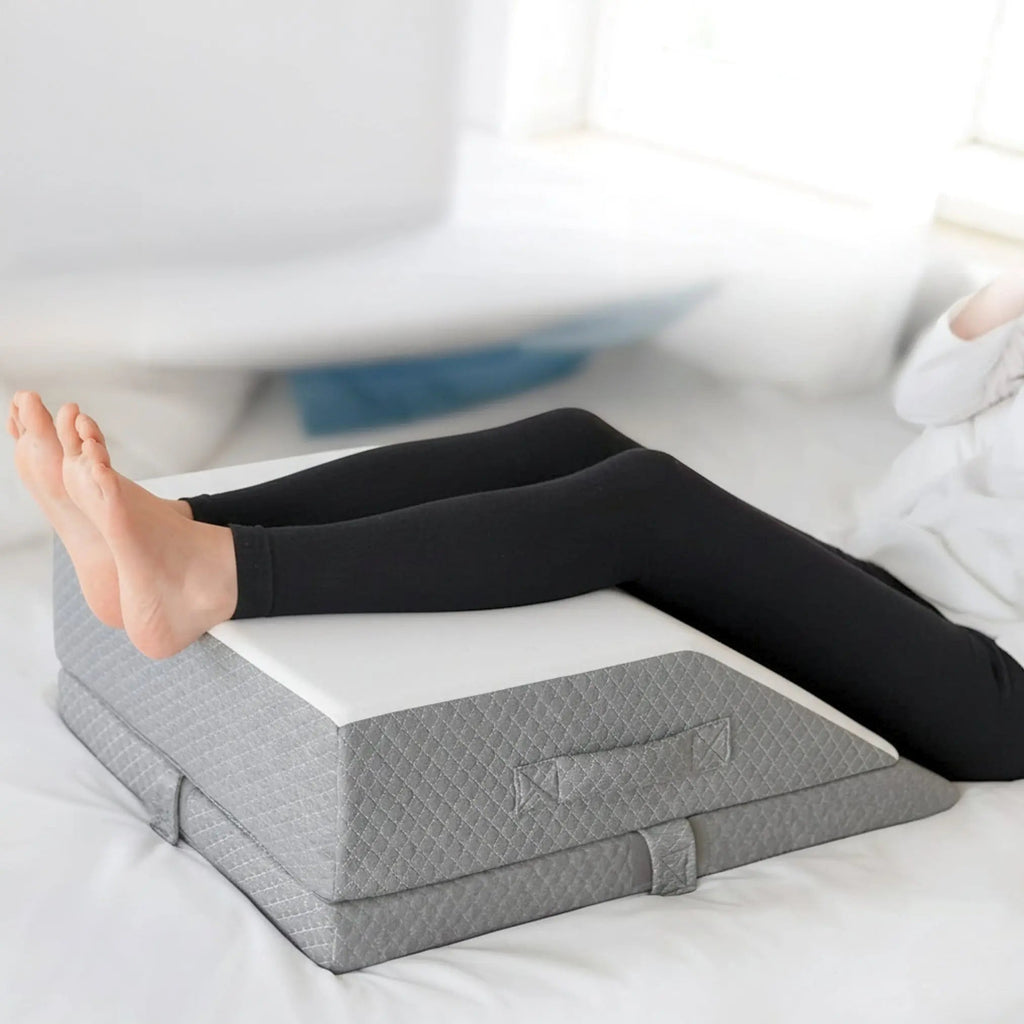 Comfort Elevation Wedge Pillow with Memory Foam Core and Angled Design for Resting, Reading, and Sleep