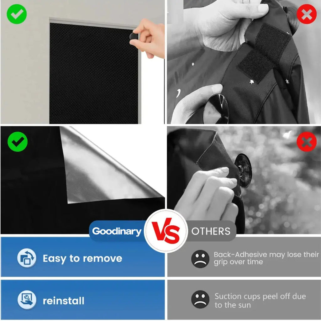 Blackout Magnetic Window Shades with Suction Prevention for Travel and Kids’ Rooms