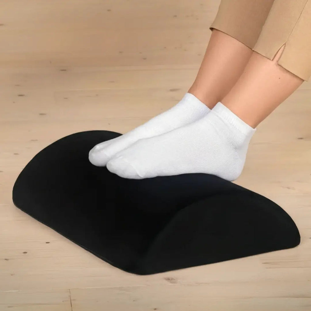 Ergonomic Desk Foot Rest with High Density Foam and Soft Velvet Cover for Comfortable Seated Work