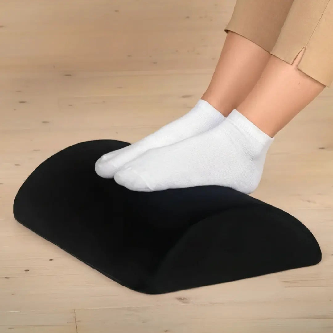Ergonomic Desk Foot Rest with High Density Foam and Soft Velvet Cover for Comfortable Seated Work