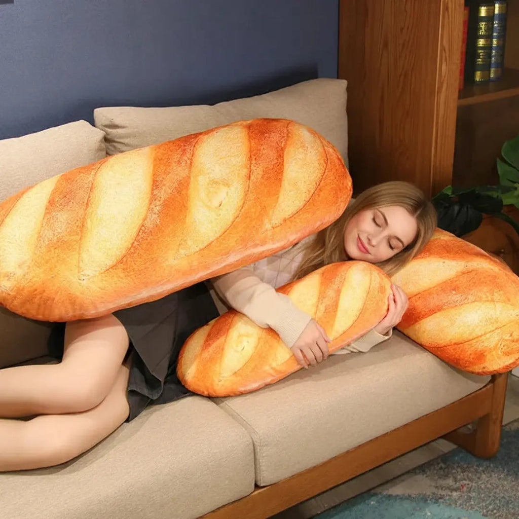 Simulation Bread Plush Pillow with Soft Stuffed Design for Sofa Decor and Gifting