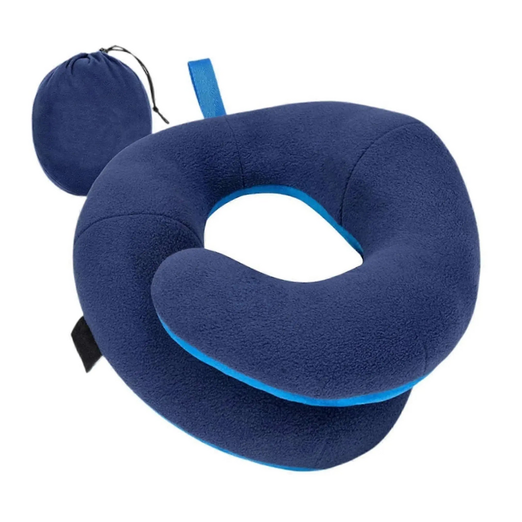 Travel Pillow with Patented Double Support and Adjustable Design for Long Flights and Car Rides