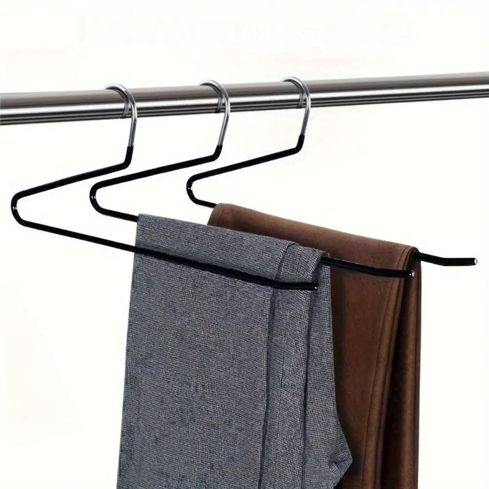Z-Shaped Metal Pants Hangers Set with Non-Slip Design for Wardrobe and Closet Organization