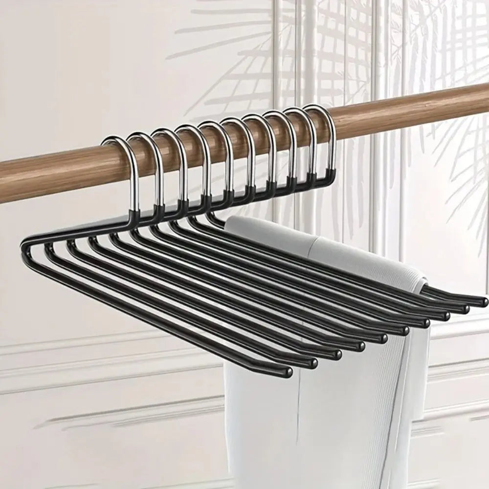 Z-Shaped Metal Pants Hangers Set with Non-Slip Design for Wardrobe and Closet Organization