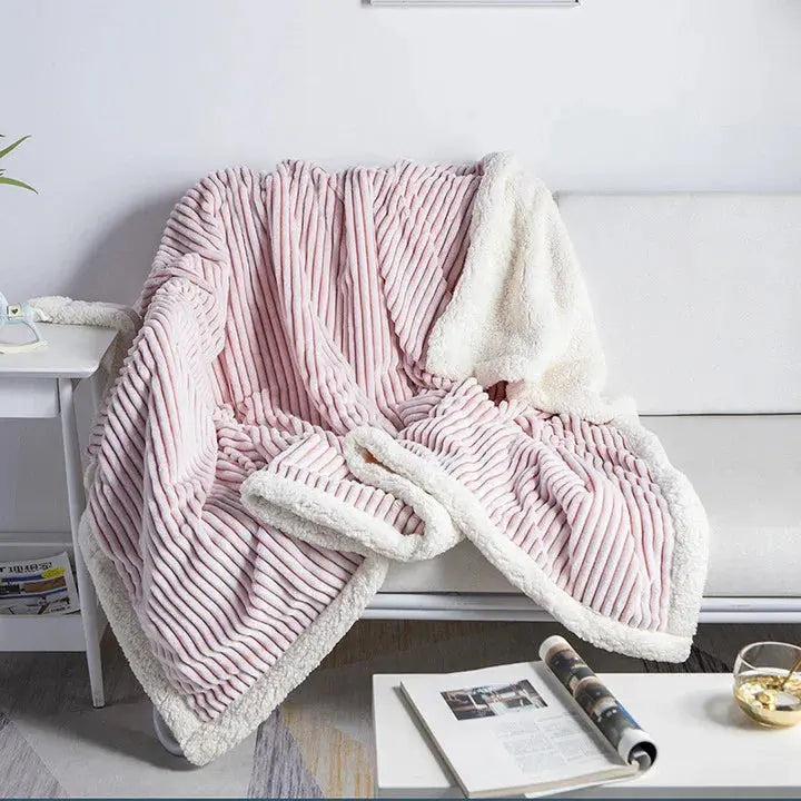 Premium 3D Ribbed Flannel Blanket with Lightweight Warmth for Kids, Babies, and Everyday Home Comfort