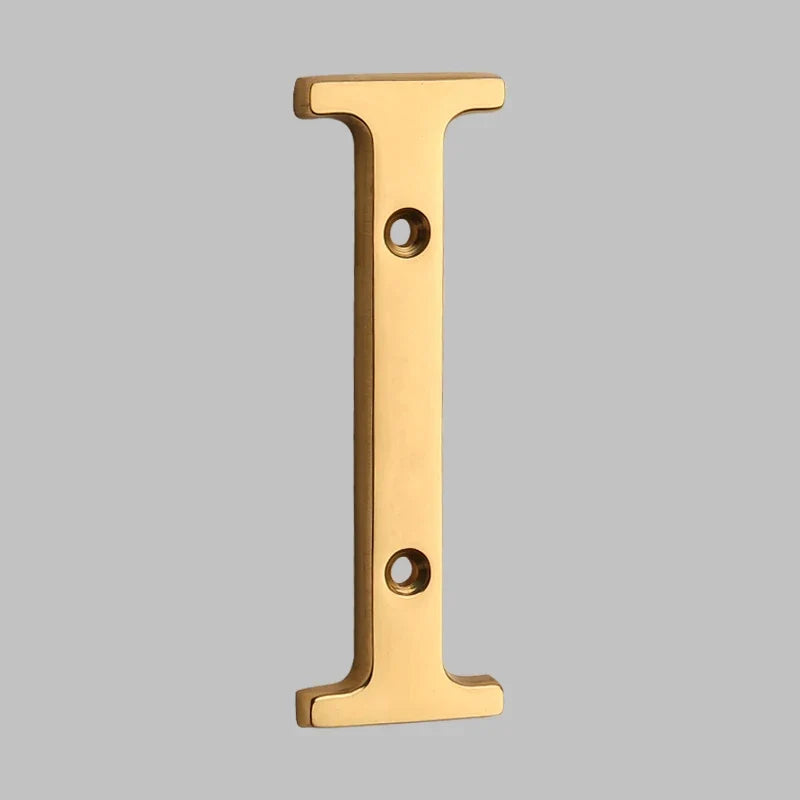 Polished Brass House Numbers with Curved Design for Door and Address Display