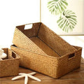 Natural Woven Seaweed Storage Basket with Open Design for Kitchen and Home Organization