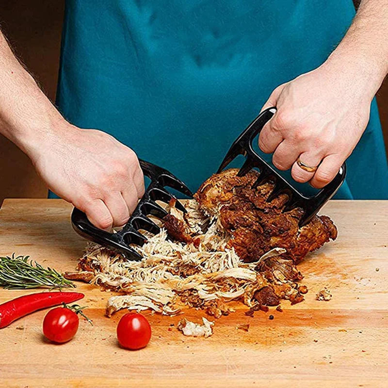 2 Pcs BBQ Bear Claw Meat Shredder Forks for Pulled Pork Chicken Barbecue Cooking Tool
