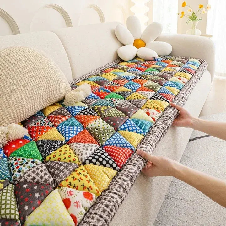 European Style Floral Print Sofa Slipcover Thick Fabric Couch Towel for Living Room Protection