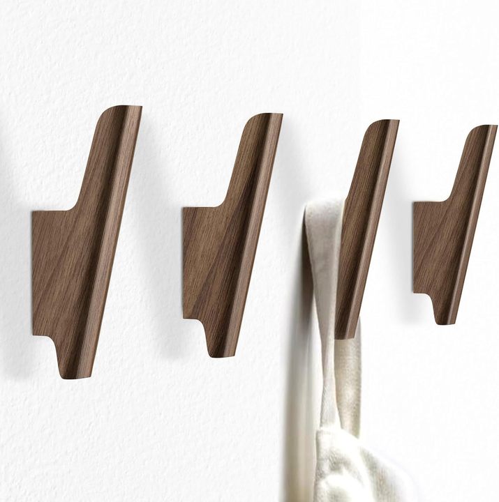 Bird Shape Wood Hooks with Solid Walnut Design for Coat, Towel, and Hat Storage