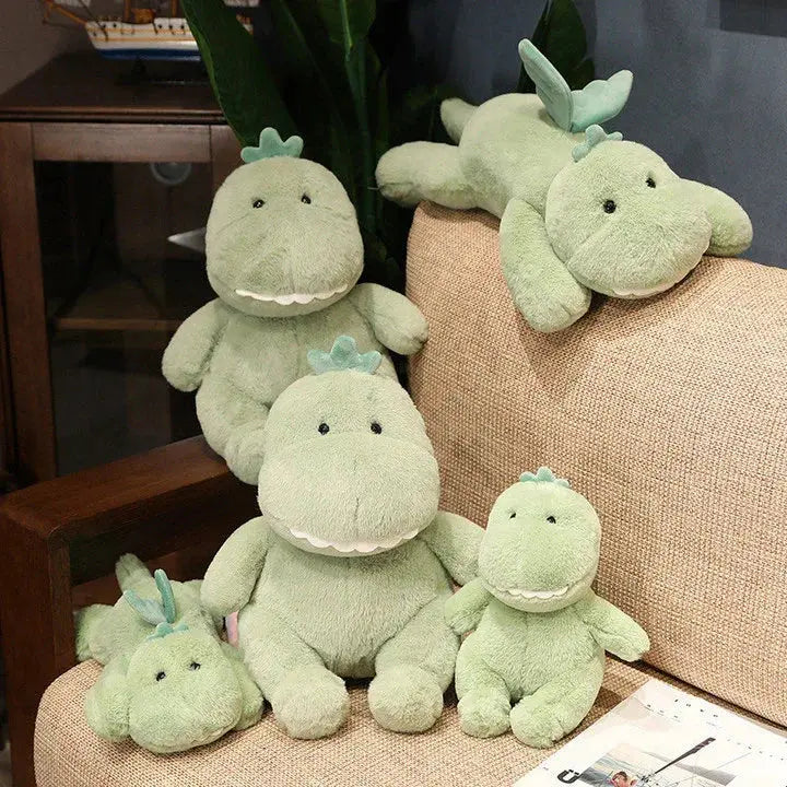 Soft Green Dinosaur Plush Toy with Cute Wings and Velvety Finish for Cozy Relaxation and Decorative Use