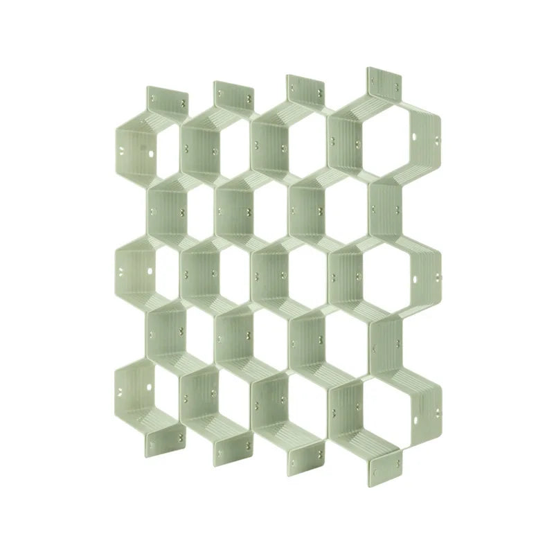 Adjustable Honeycomb Drawer Organizer Set with Divider Grid Design for Socks and Underwear Storage