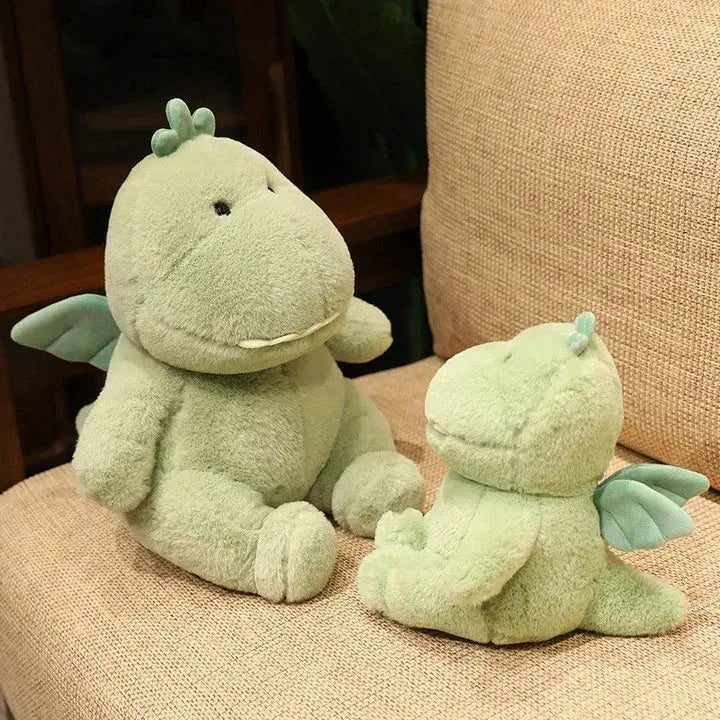Soft Green Dinosaur Plush Toy with Cute Wings and Velvety Finish for Cozy Relaxation and Decorative Use