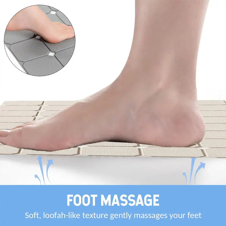 Non-Slip Silicone Bathtub Mat with Suction Cups and Drain Holes for Shower and Tub Use
