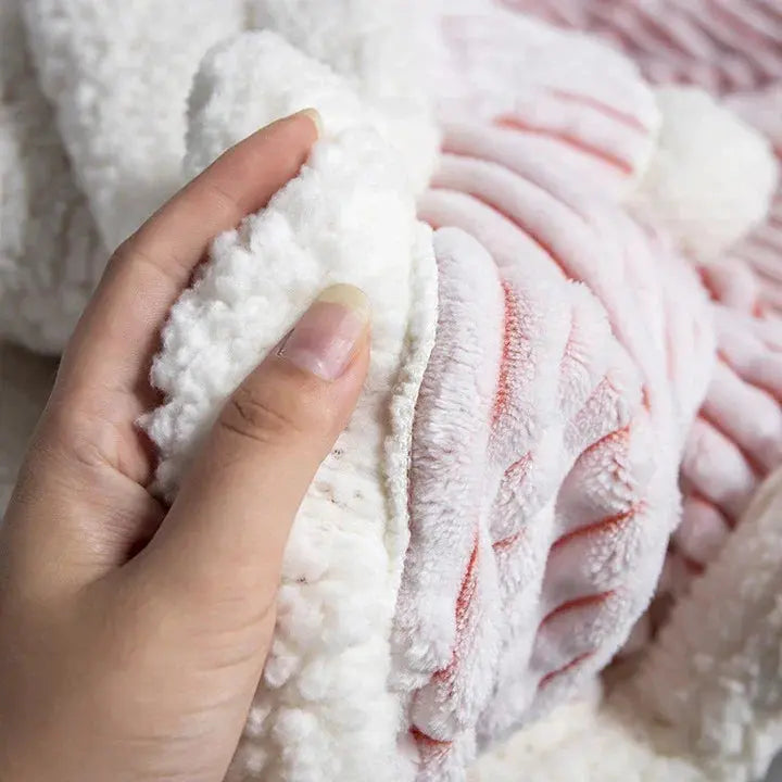 Premium 3D Ribbed Flannel Blanket with Lightweight Warmth for Kids, Babies, and Everyday Home Comfort
