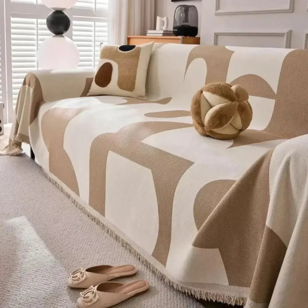 Chenille Plaid Throw Blanket with Soft Lightweight Texture for Sofa, Bedroom, and Everyday Relaxation