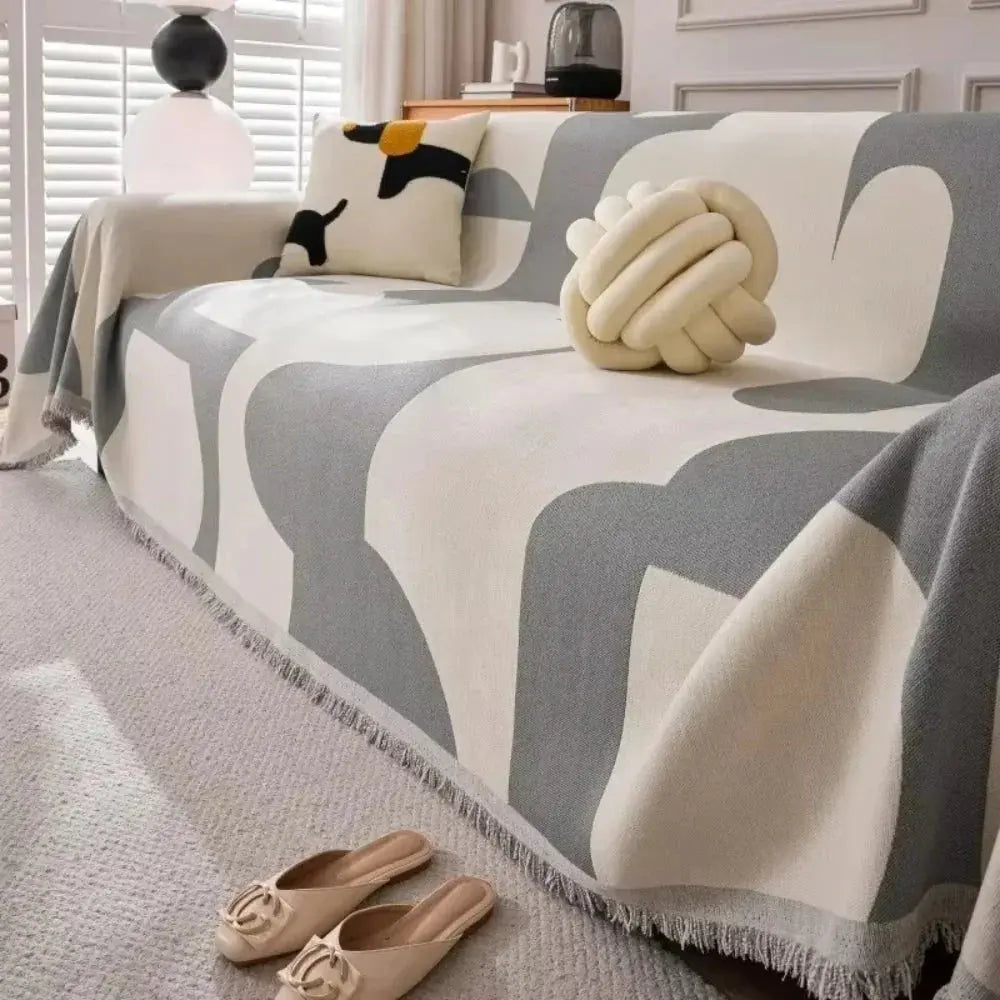 Chenille Plaid Throw Blanket with Soft Lightweight Texture for Sofa, Bedroom, and Everyday Relaxation
