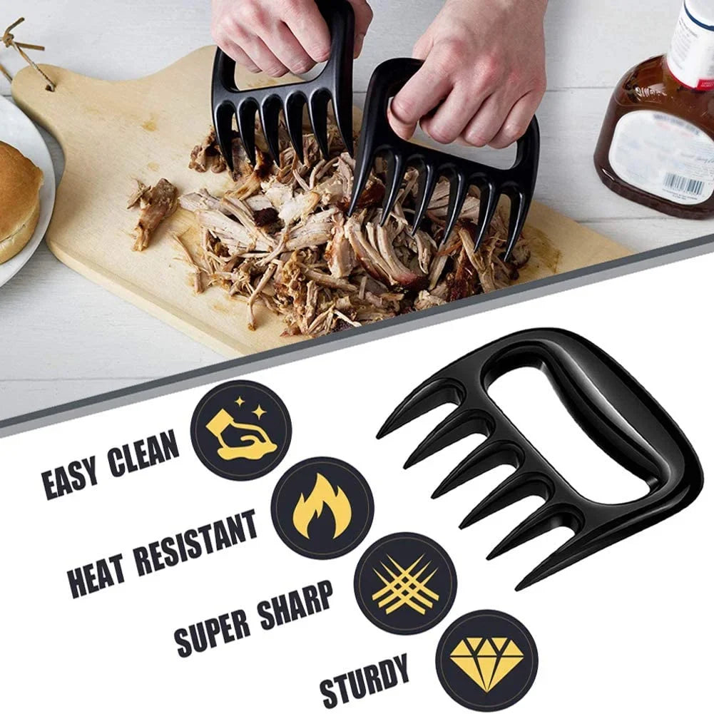 2 Pcs BBQ Bear Claw Meat Shredder Forks for Pulled Pork Chicken Barbecue Cooking Tool