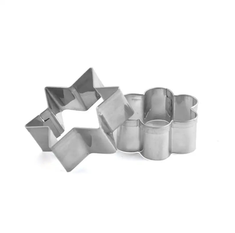 12Pcs Stainless Steel Cookie Cutter Set with Multi Shape Design for Baking Biscuit Dough and Fruit Cutting