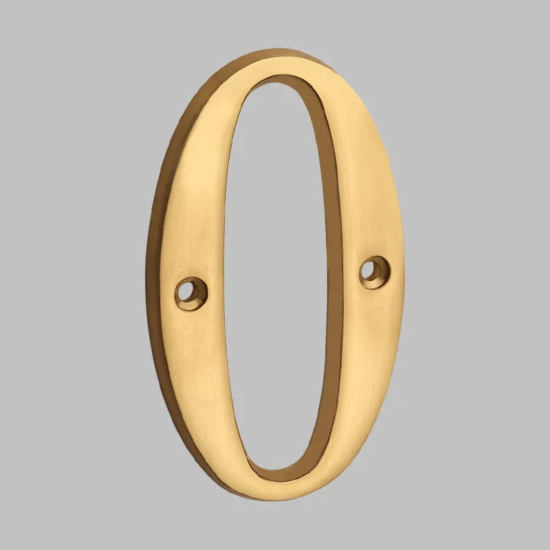 Polished Brass House Numbers with Curved Design for Door and Address Display