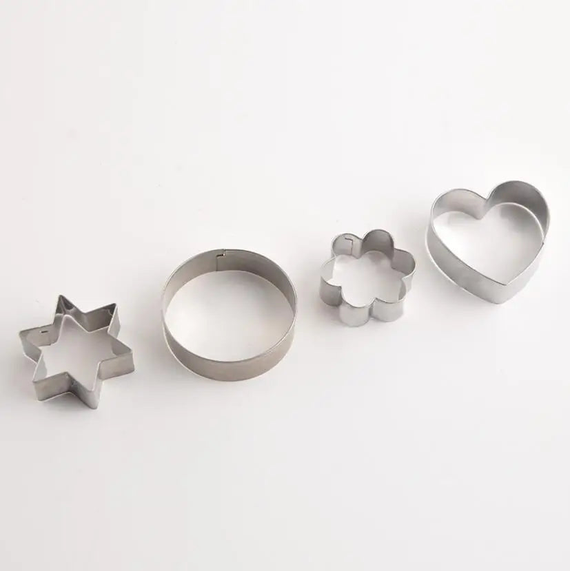 12Pcs Stainless Steel Cookie Cutter Set with Multi Shape Design for Baking Biscuit Dough and Fruit Cutting