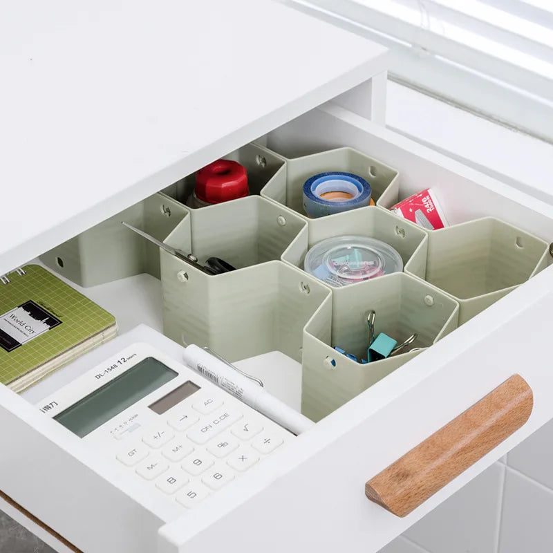 Adjustable Honeycomb Drawer Organizer Set with Divider Grid Design for Socks and Underwear Storage