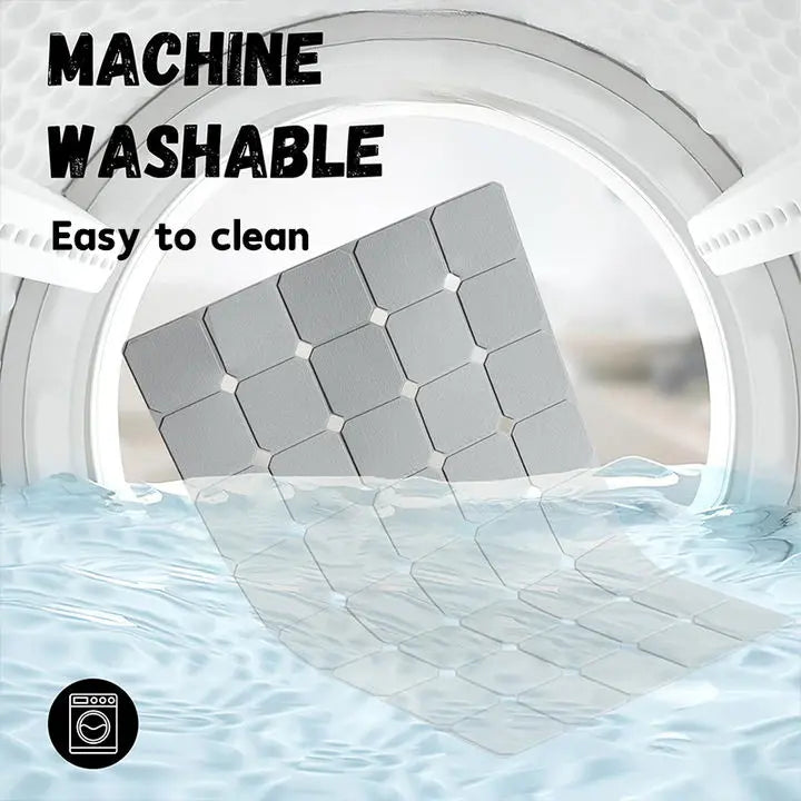 Non-Slip Silicone Bathtub Mat with Suction Cups and Drain Holes for Shower and Tub Use