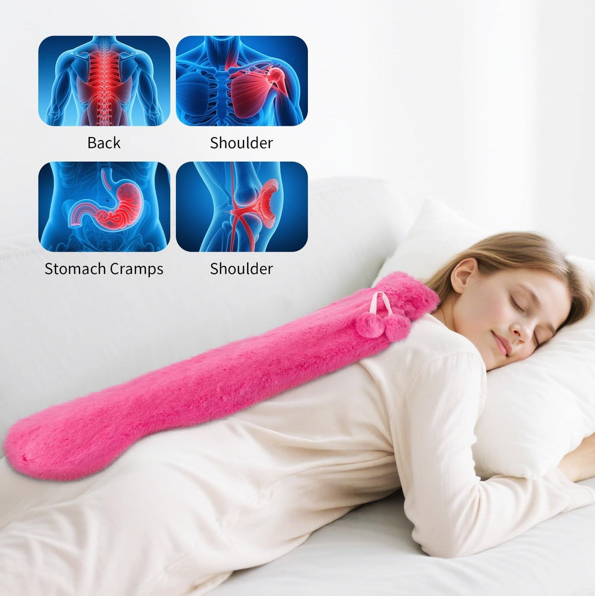 Rubber Bottle with Soft Removable Cover for Warm and Cold Compress Use