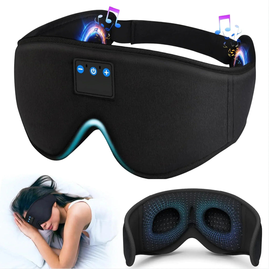 Bluetooth Sleep Mask with Wireless Headphones and 3D Contoured Design for Comfortable Rest