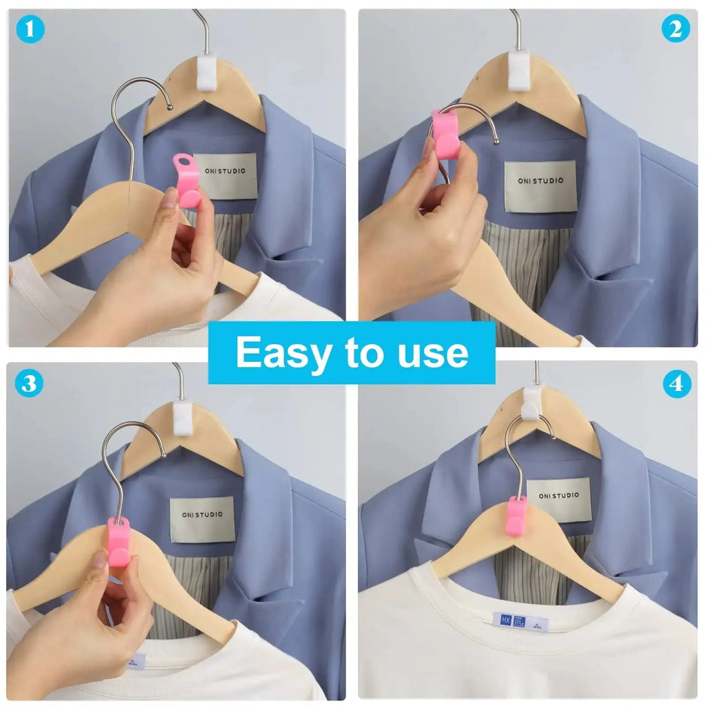 Mini Hanger Connector Hooks with Cascading Design for Wardrobe Space Saving Storage
